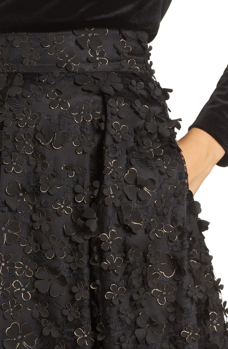 Eliza J 3D Flower Skirt, Alternate, color, 