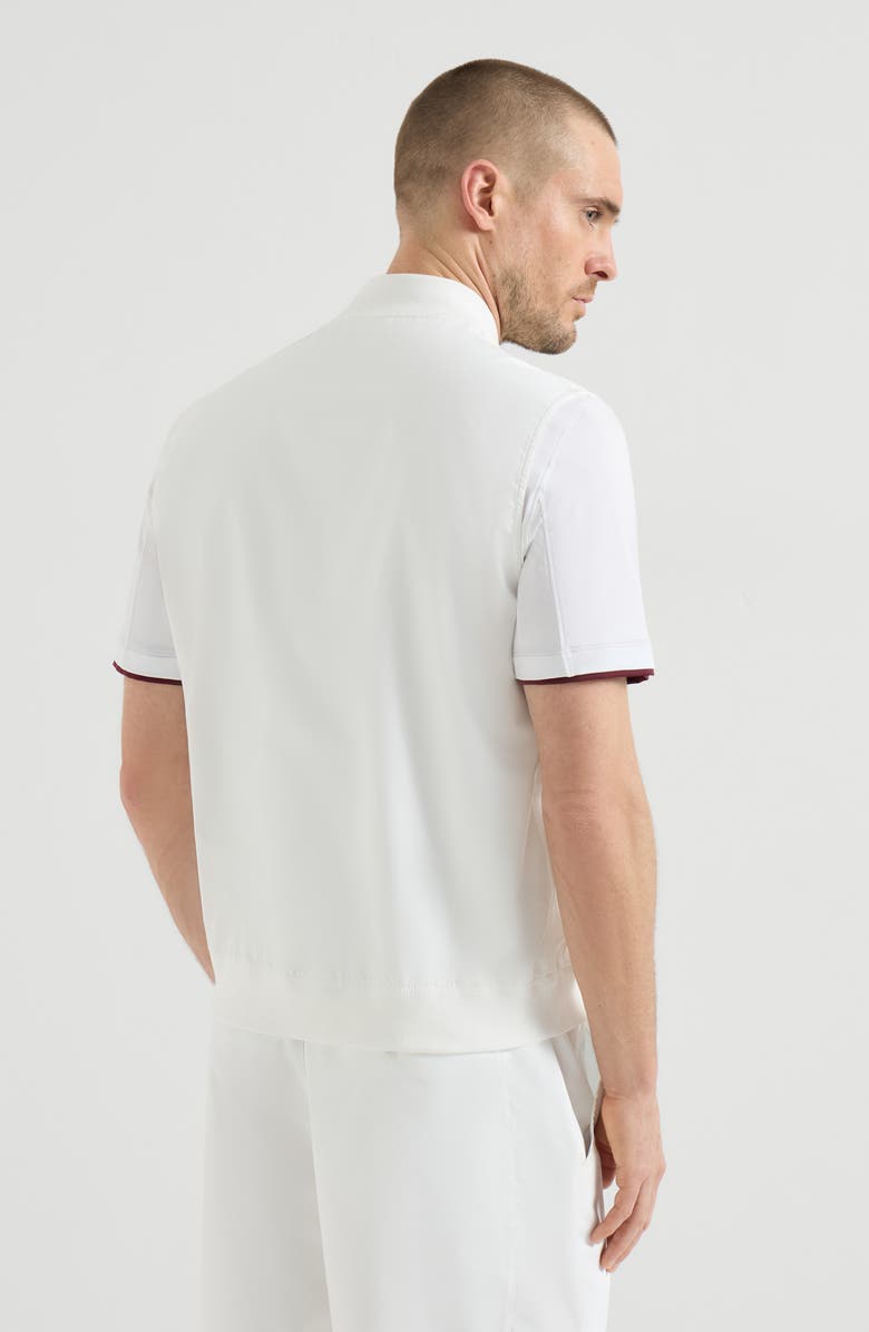 Brunello Cucinelli Nylon vest with logo, Alternate, color, White