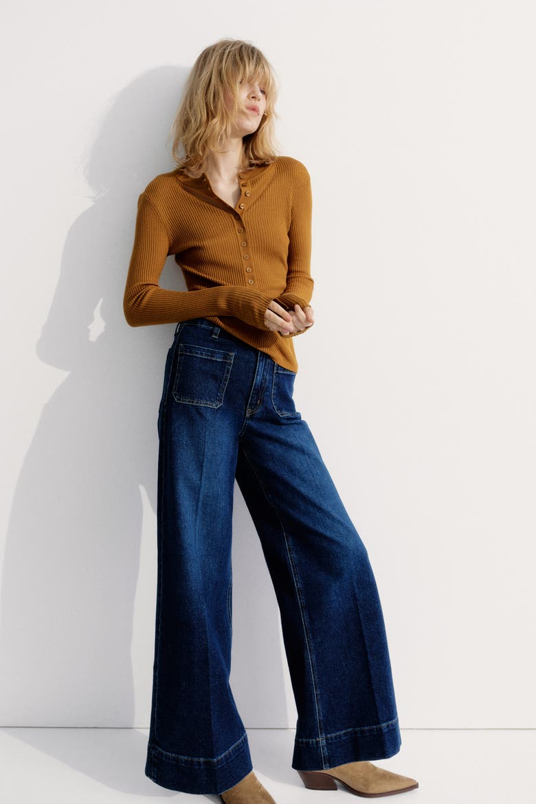 Rib-knit Top, Alternate, color, Light brown