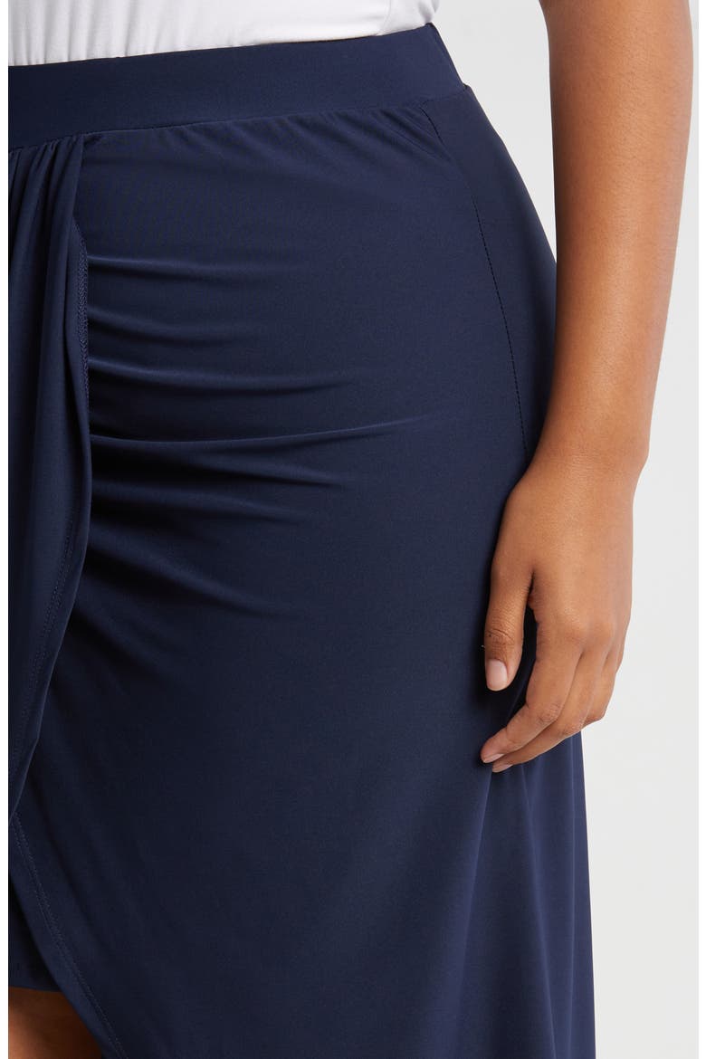 Draped Wrap Skirt, Alternate, color, NAVY