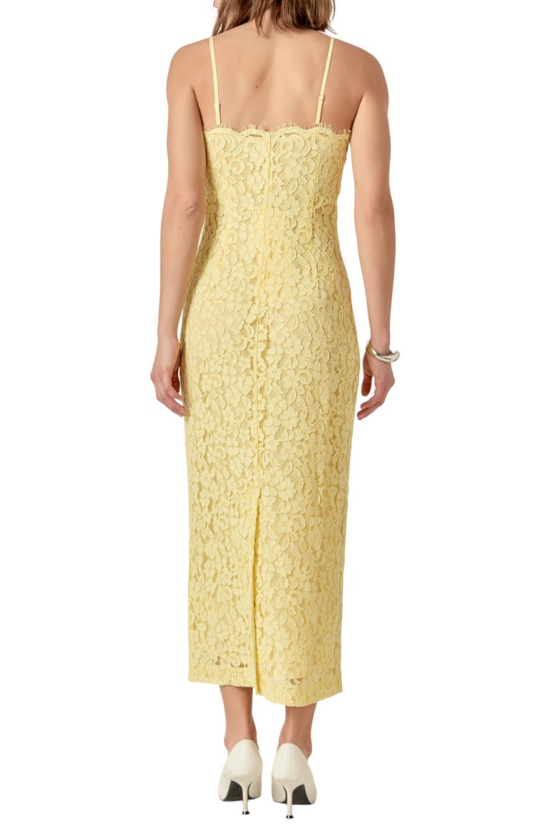 Lacy Column Dress, Alternate, color, BUTTER