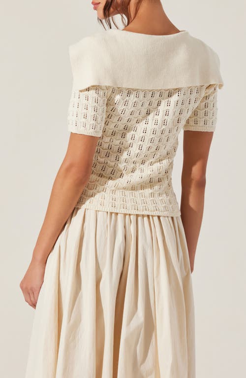 Shop Astr The Label Analissa Short Sleeve Cardigan In Cream