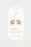 Katie Loxton 'March' Waterproof Gold Birthstone Hoop Earrings