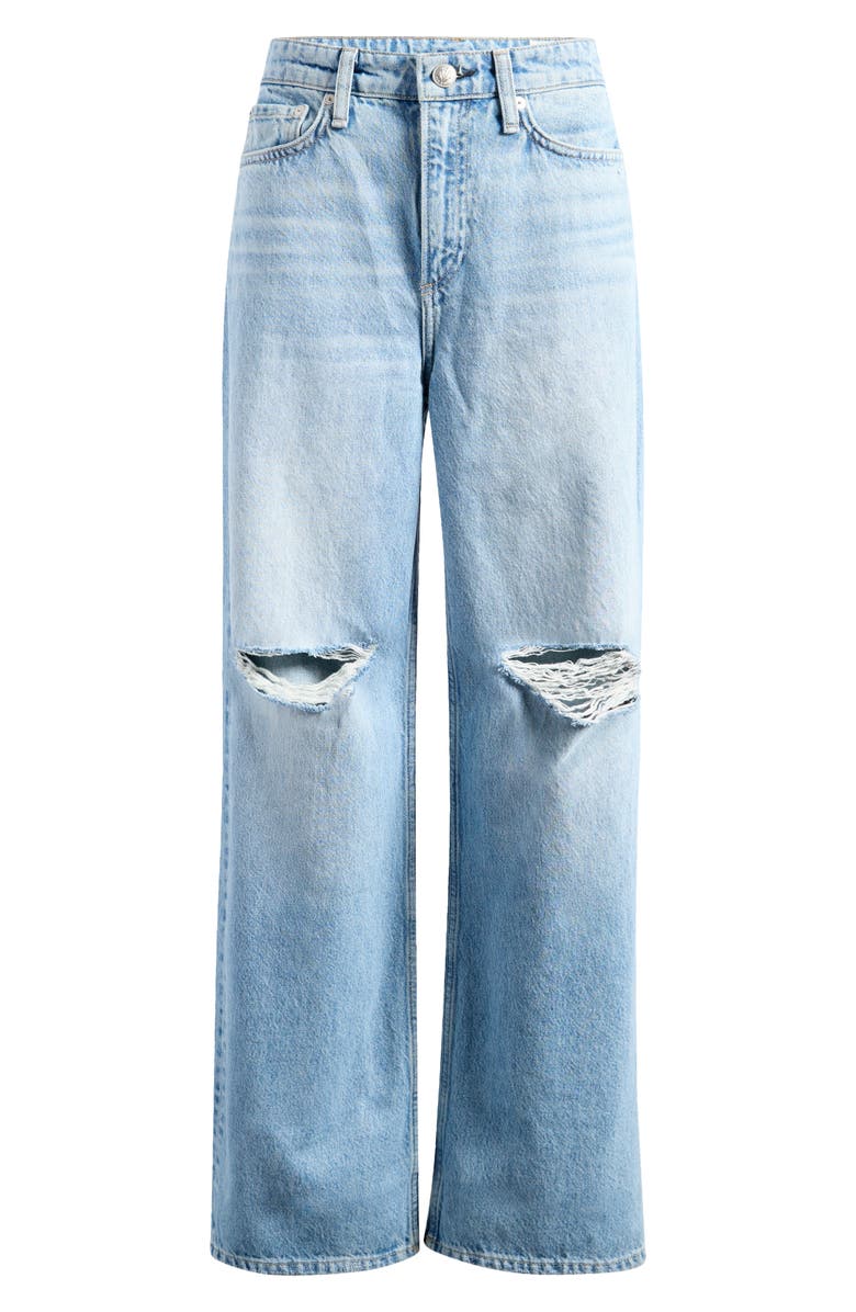 rag & bone Logan Distressed Mid Rise Wide Leg Jeans, Alternate, color, Ludlow