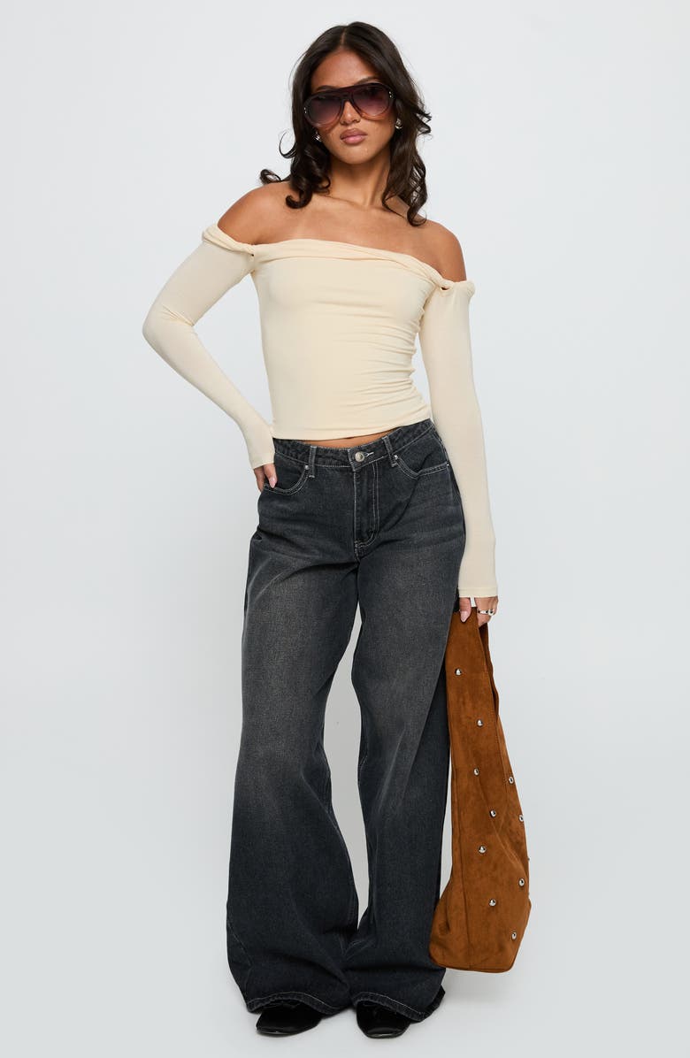 Princess Polly Naylor Baggy Wide Leg Jeans, Alternate, color, Grey Wash