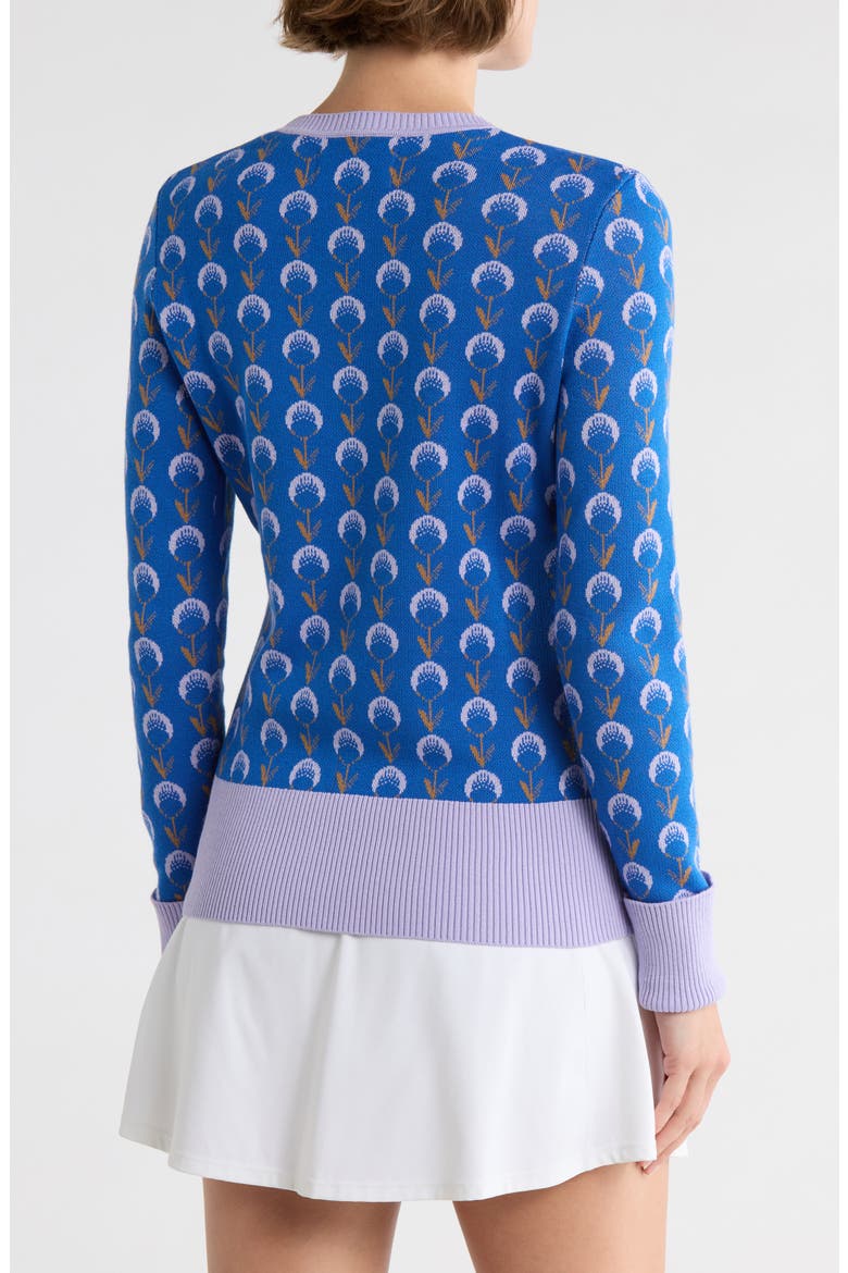 Jacquard Floral Top, Alternate, color, NAUTICAL BLUE