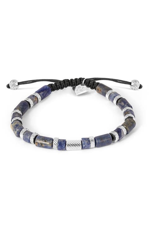Sodalite Blue Tube Bead Friendship Bracelet