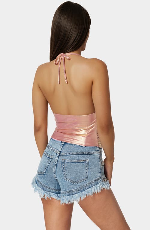 Bebe Metallic Handkerchief Top In Pink