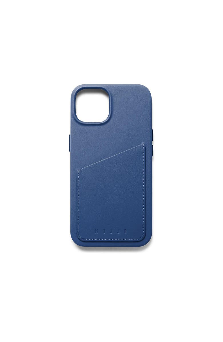 MUJJO Full Leather Wallet Case for iPhone 14 and 13, Main, color, Monaco Blue