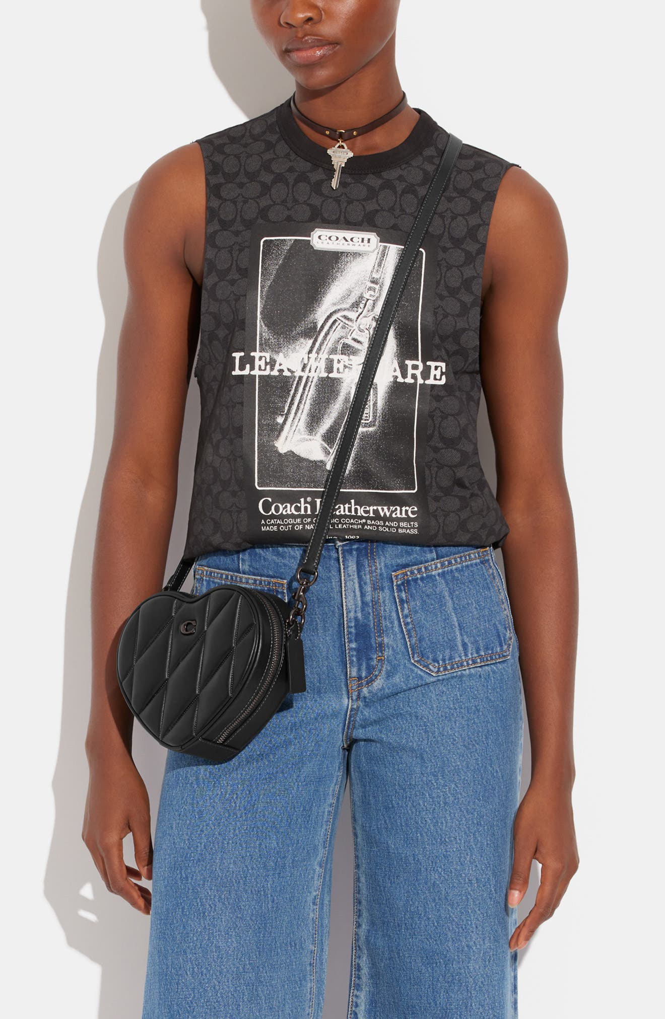 COACH Quilted Heart Leather Crossbody Bag, Alternate, color, 