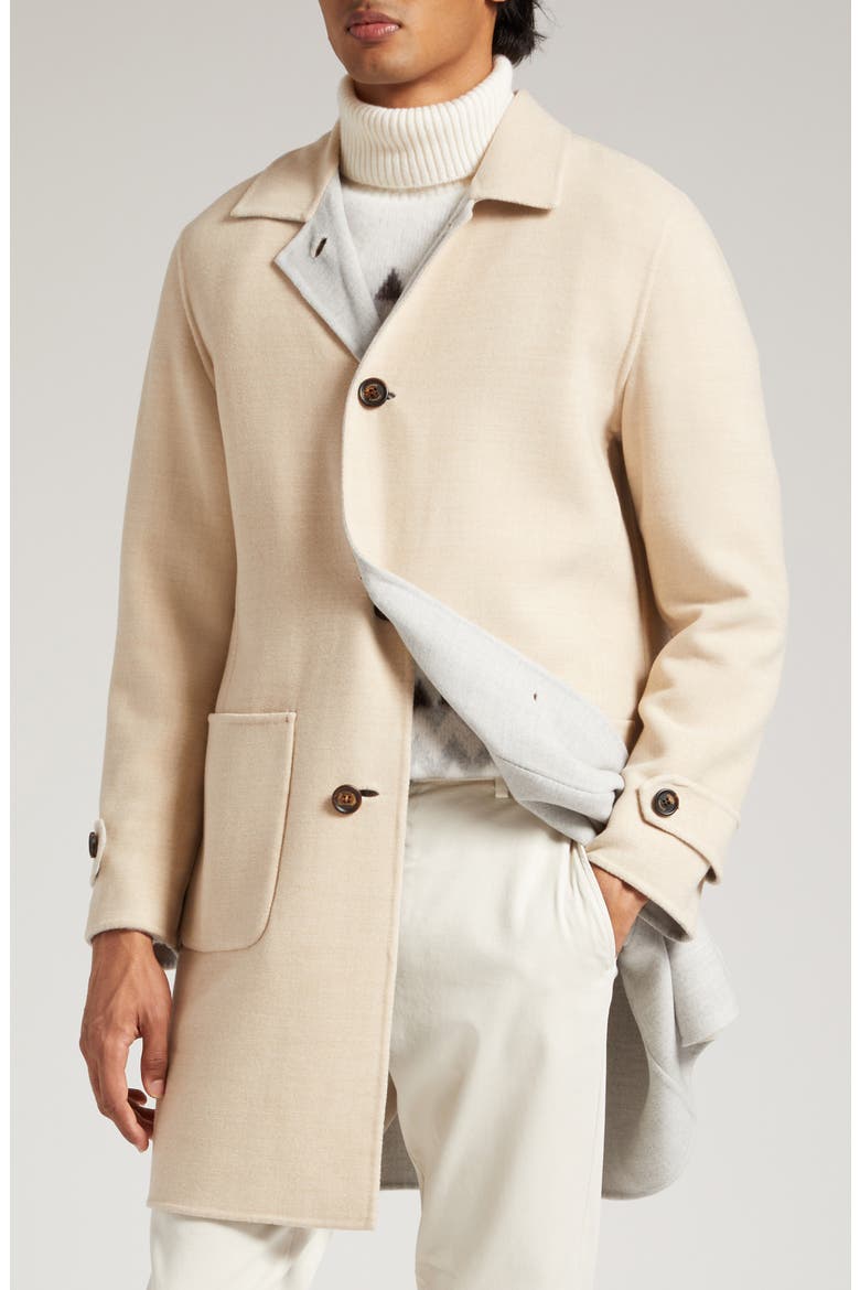 Reversible Double Face Wool Coat, Alternate, color, LIGHT GREY-SAND-WHITE