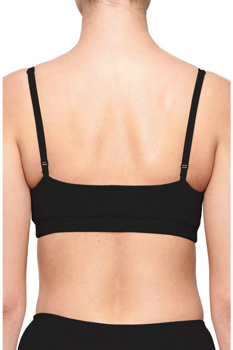 Stretch Cotton Jersey Scoop Bralette, Alternate, color, SOOT
