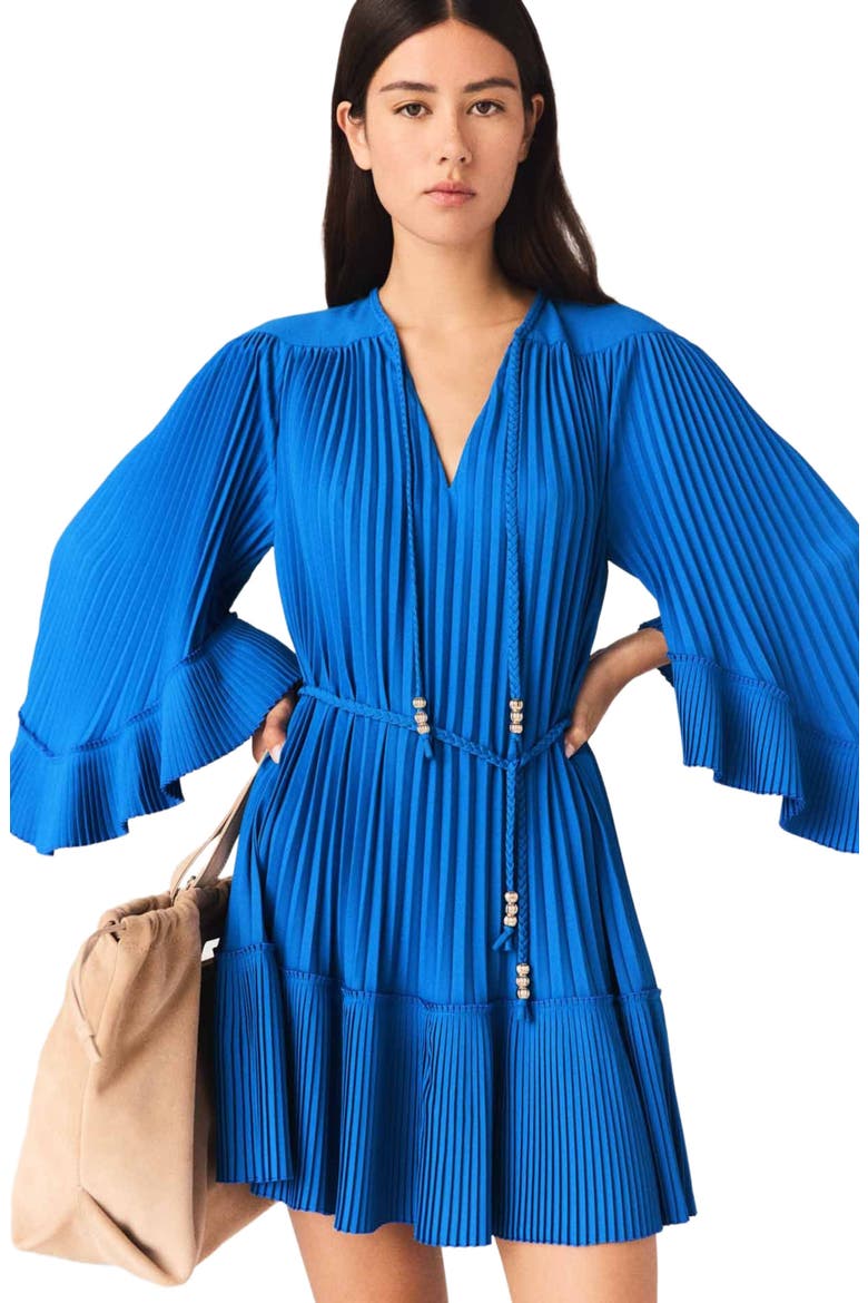 Short pleated dress, Main, color, Blue