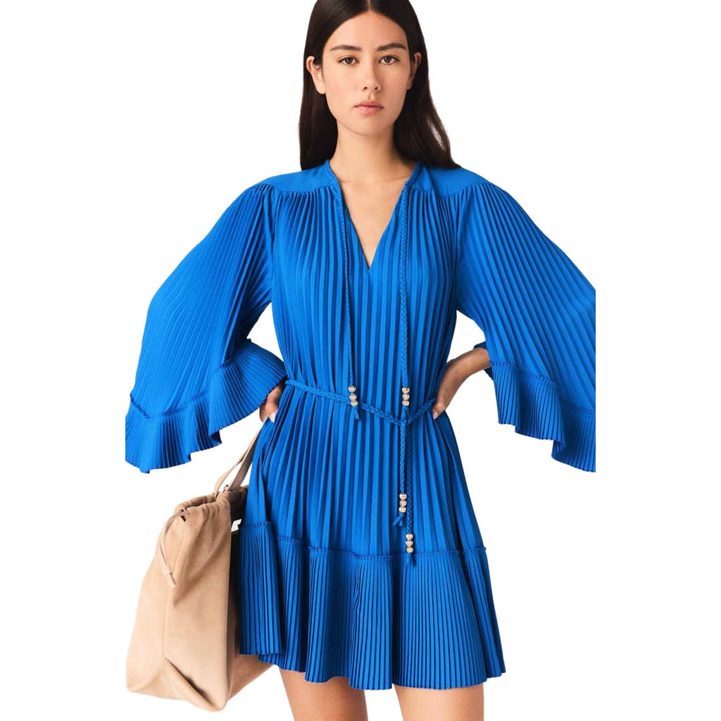 maje Short pleated dress in Blue at Nordstrom, Size 34