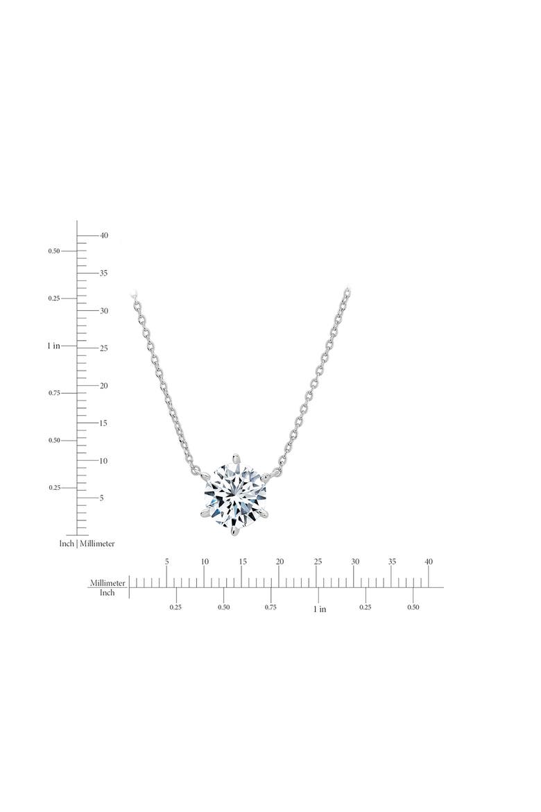 Cubic Zirconia Solitaire Pendant Necklace, Alternate, color, PURE PLATINUM/ CLEAR STONE