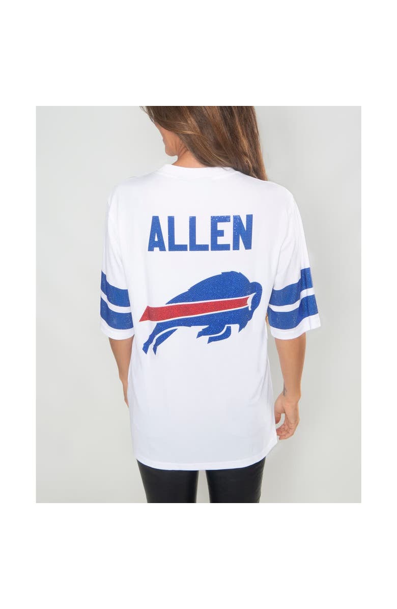 CUCE Women's Cuce Josh Allen White Buffalo Bills Crystal V-Neck Tunic, Alternate, color, White