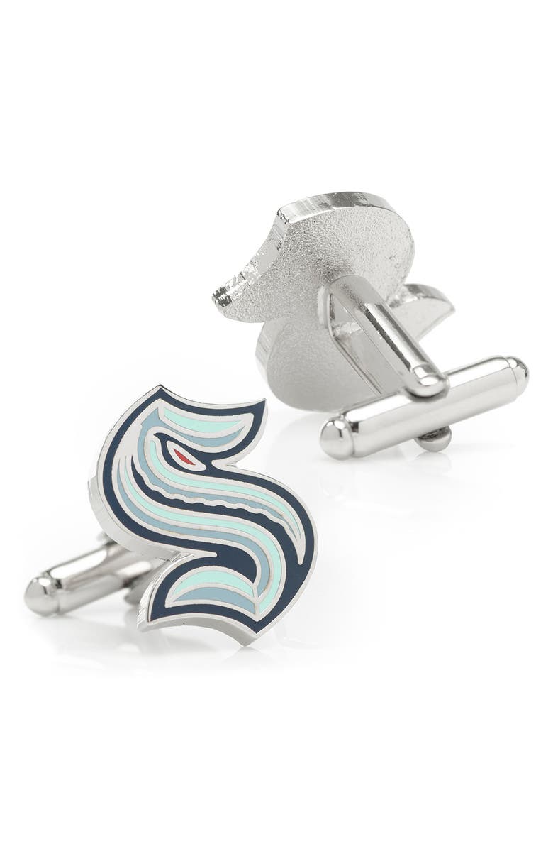 Cufflinks, Inc. Seattle Kraken Cuff Links, Alternate, color, Turquoise