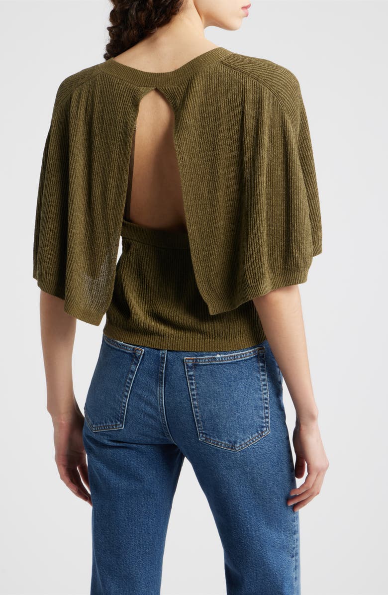 FRAME The Flounce Sweater, Alternate, color, Military Green