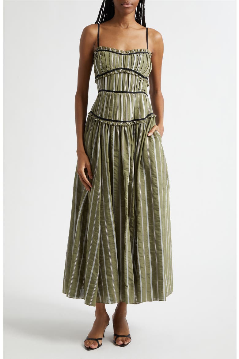 Celia Maxi Dress, Main, color, OLIVE NOIR