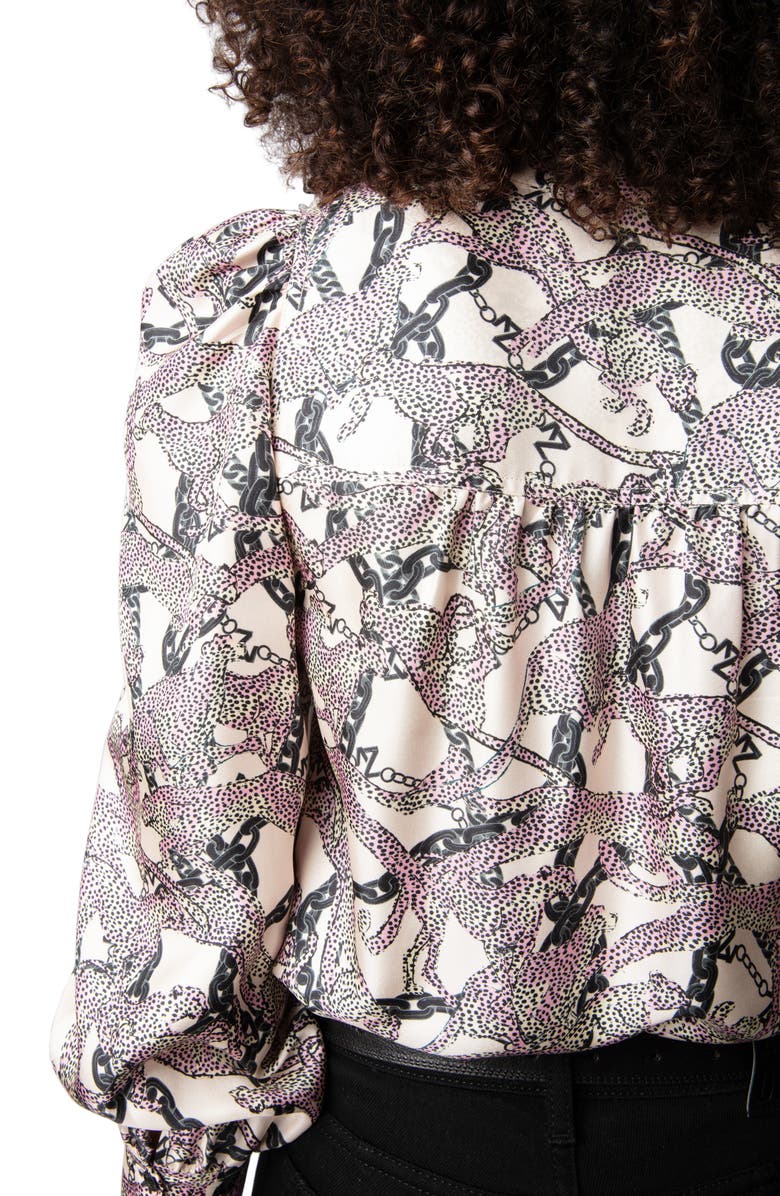 Zadig & Voltaire Telia Wild Chains Print Silk Top, Alternate, color, 