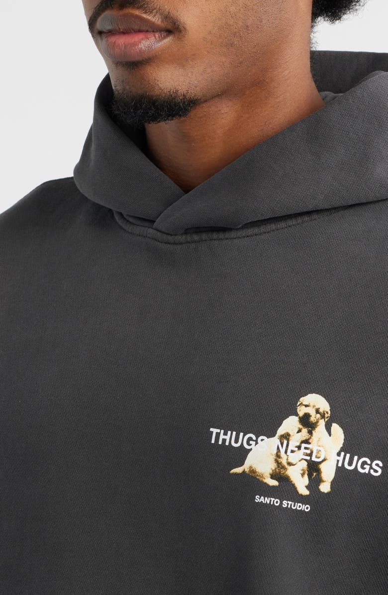 SANTO STUDIO Thugs Need Hugs Graphic Hoodie, Alternate, color, 