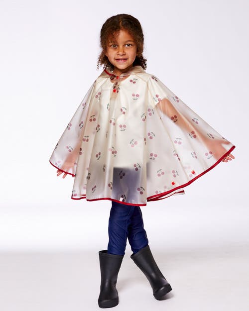 DEUX PAR DEUX DEUX PAR DEUX LITTLE GIRL'S RED CHERRY PRINTED RAIN CAPE