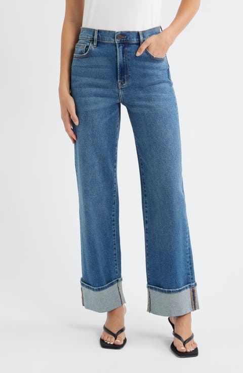 Cuffed High Waist Dad Jeans