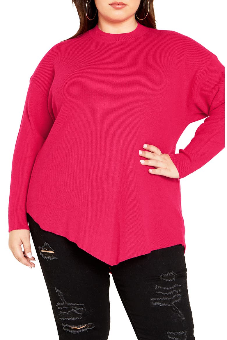 Bonnie Asymmetric Sweater, Main, color, PINK
