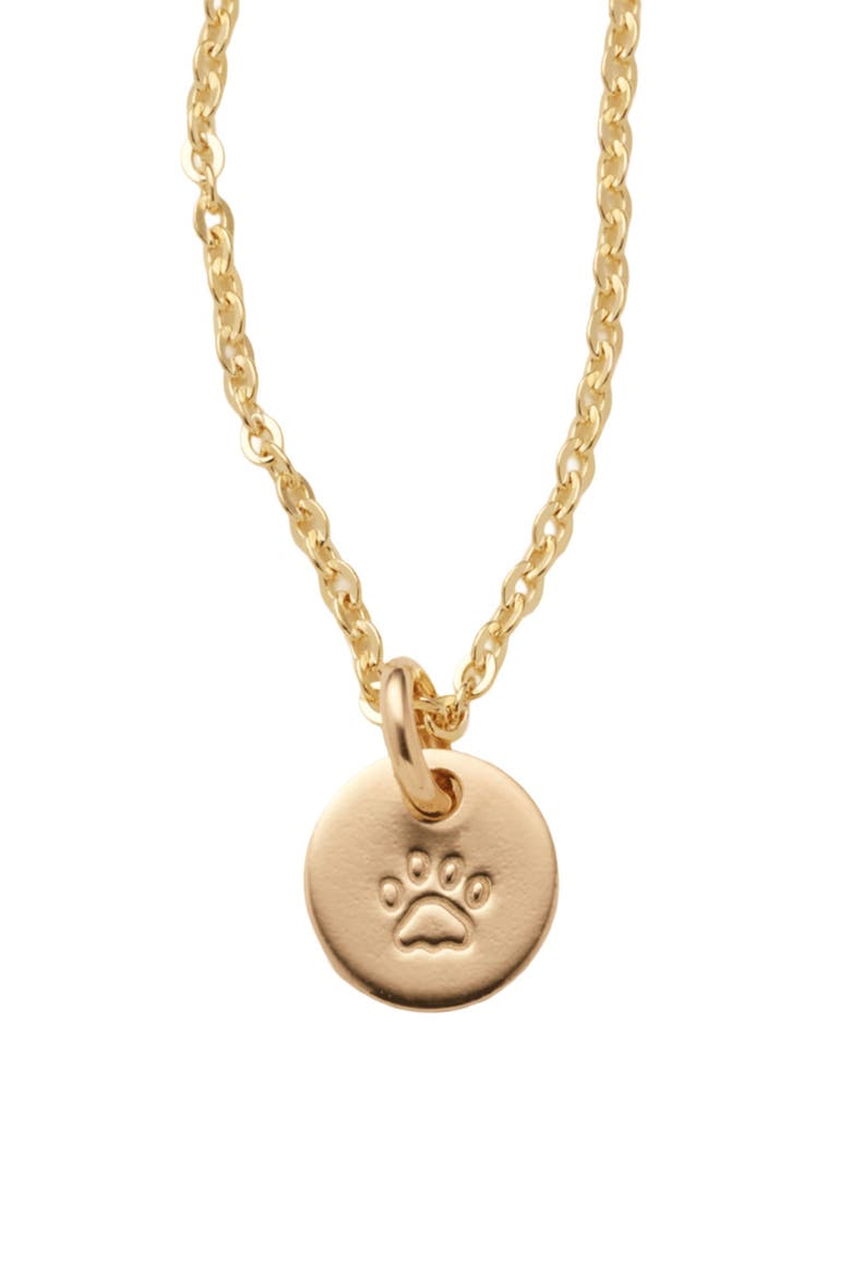 Fur Baby Disc Necklace, Main, color, Gold Filled