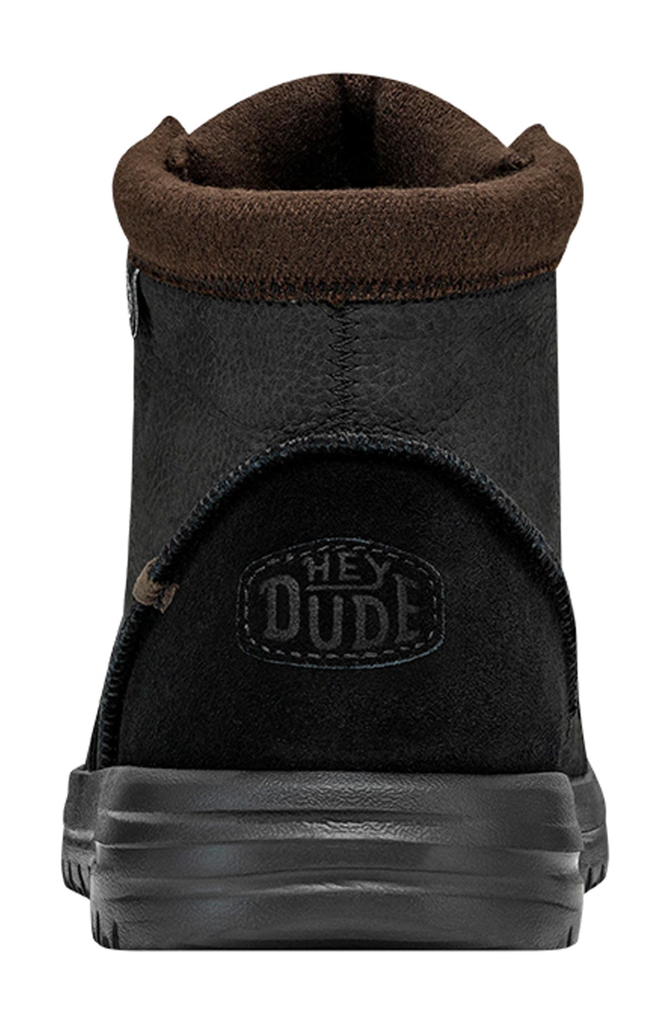 Hey Dude Bradley Water Repellent Leather Boot, Alternate, color, Black