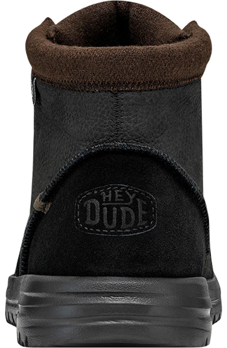 Hey Dude Bradley Water Repellent Leather Boot, Alternate, color, Black