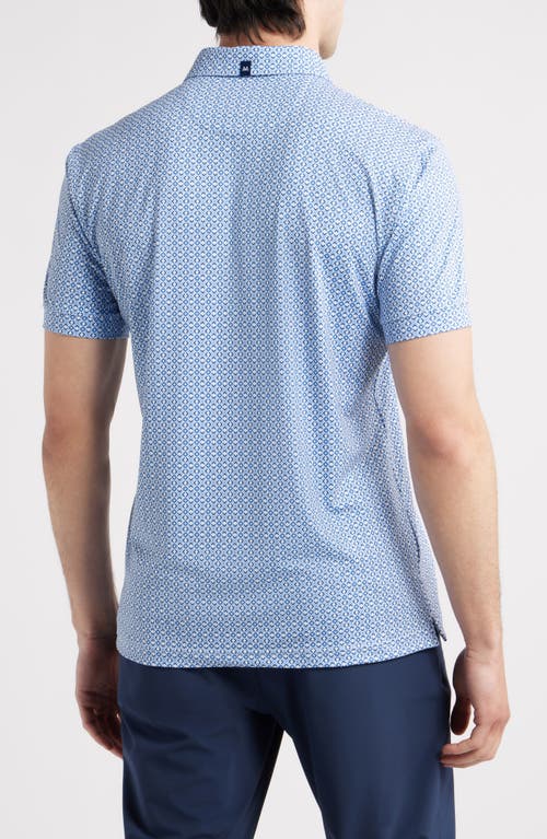 Mizzen + Main Mizzen+main Versa Trim Fit Geo Print Performance Golf Polo In Blue