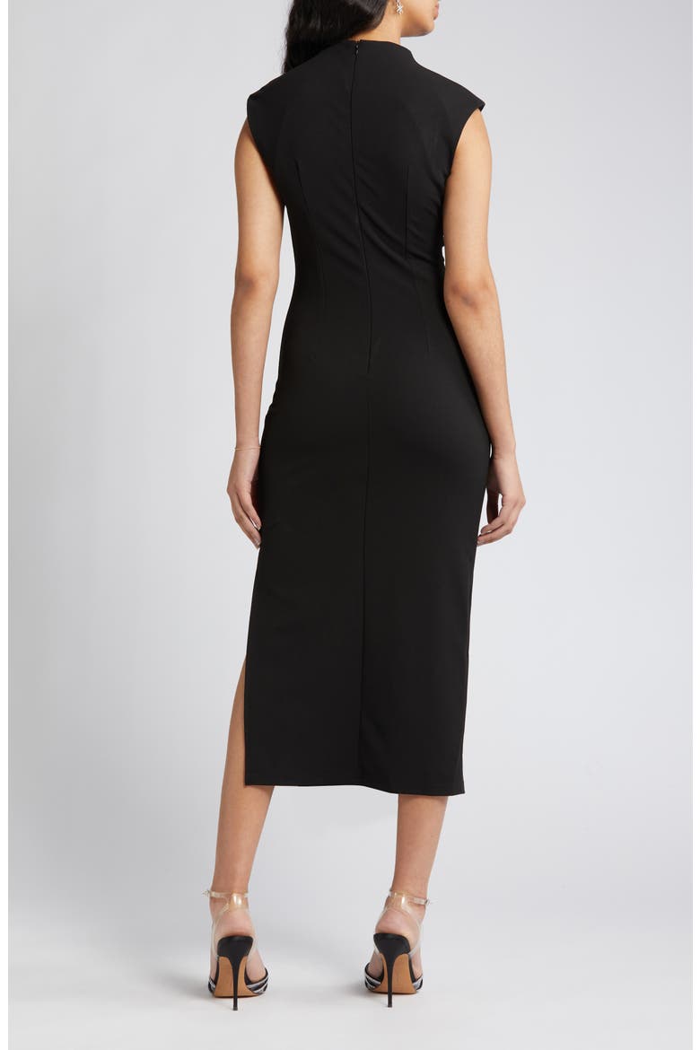 Dida Funnel Neck Cocktail Dress, Alternate, color, BLACK