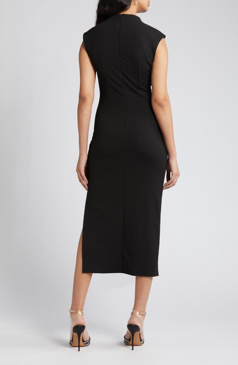 NIKKI LUND Dida Funnel Neck Cocktail Dress, Alternate, color, Black