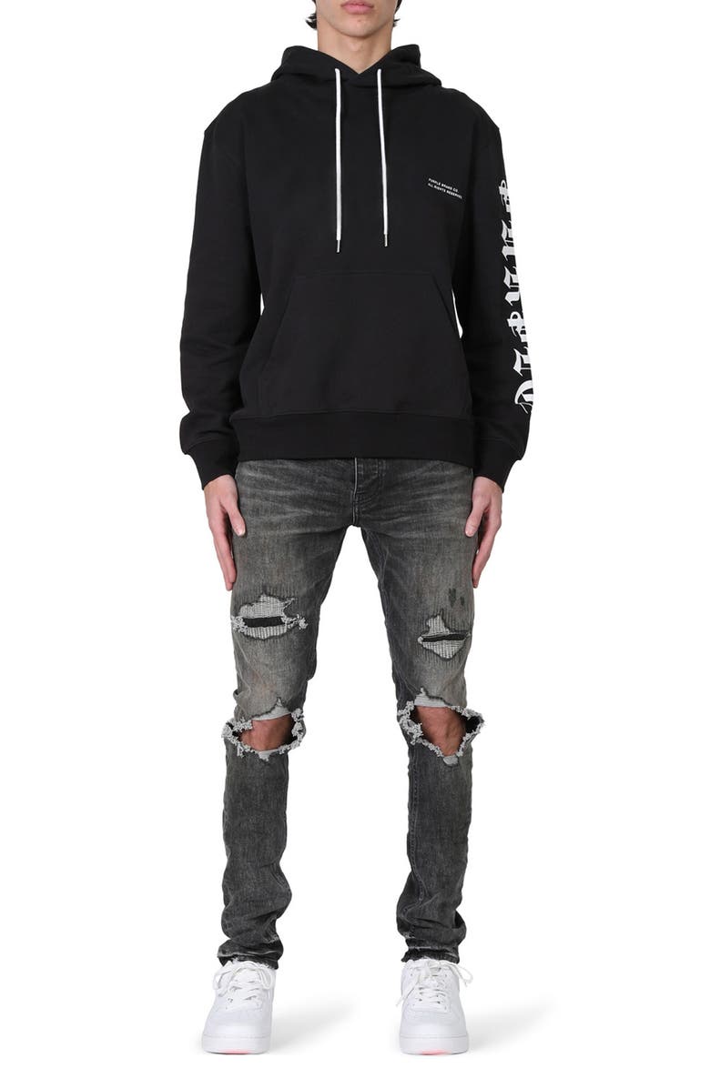 PURPLE BRAND PURPLE Knee Blowout Ripped Skinny Jeans, Main, color, 