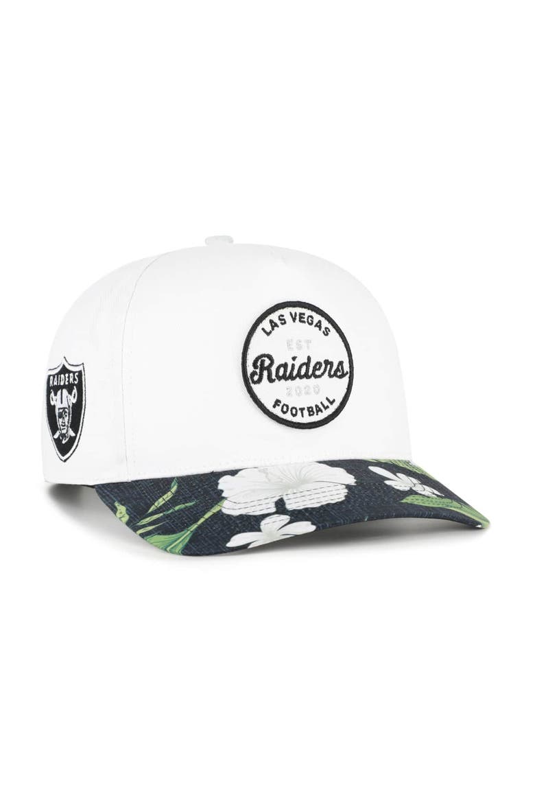 Men's '47 White/Black Las Vegas Raiders Beach Side Hitch Adjustable Hat, Main, color, White