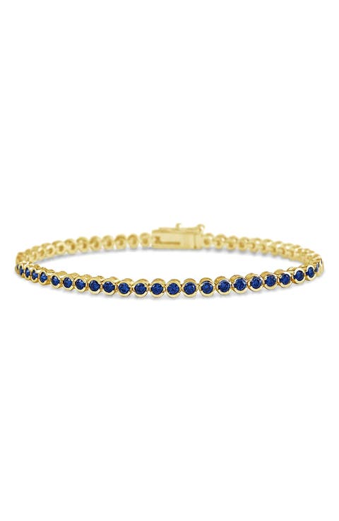 Helene Sapphire Cubic Zirconia Bezel Tennis Bracelet