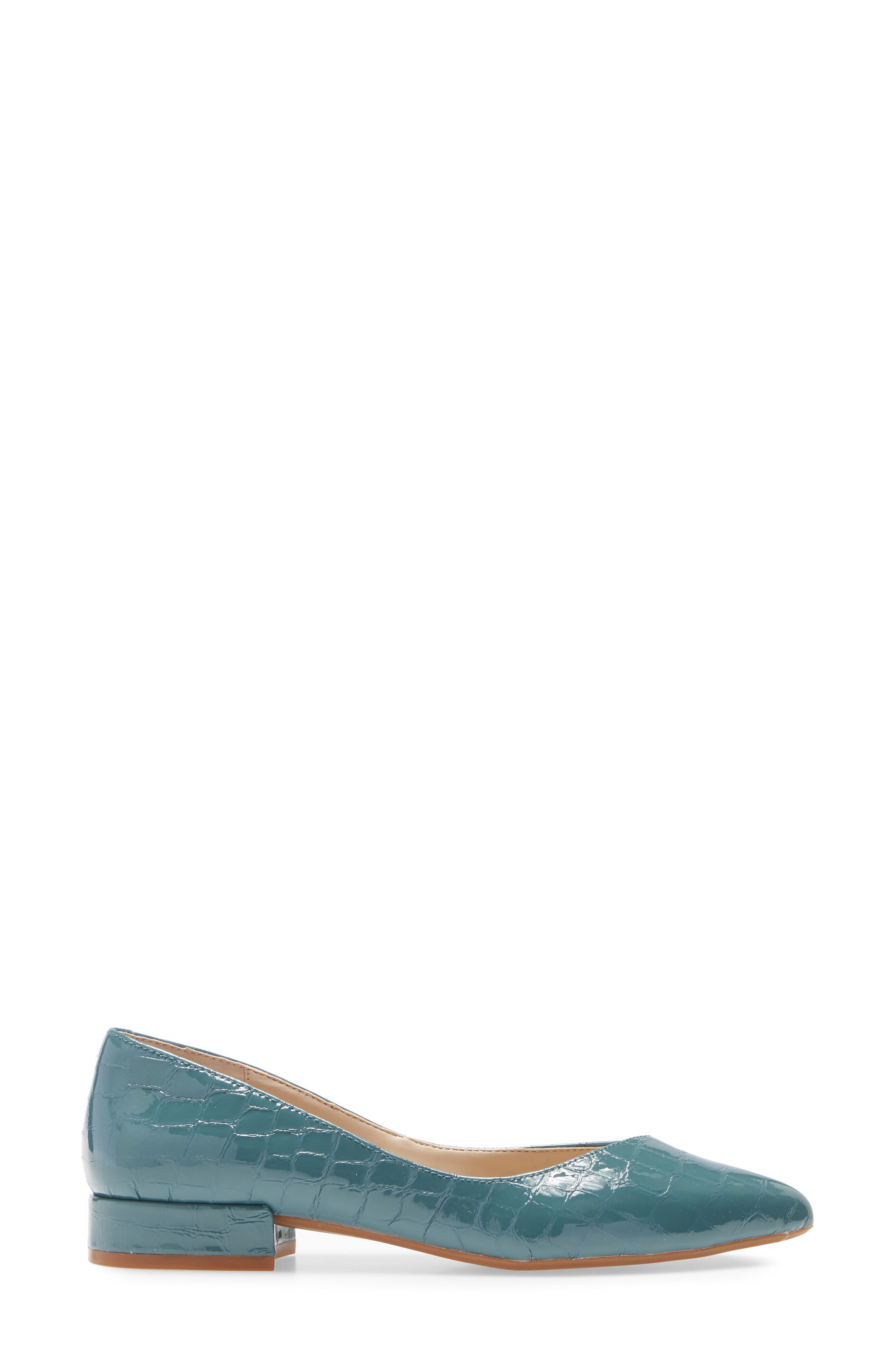 Camelia Pointed Toe Flat, Alternate, color, SEA GREEN PATENT LEATHER