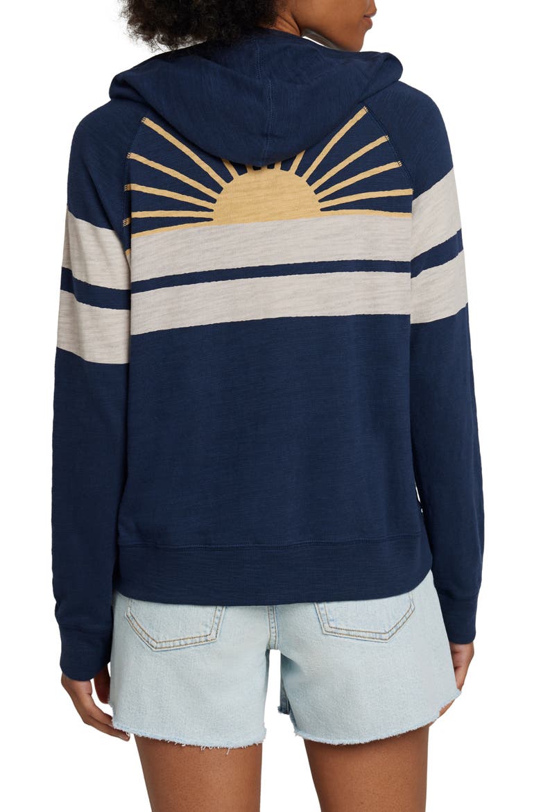Sunwashed Stripe Slub Organic Cotton Hoodie, Alternate, color, NAVY SUNRAY STRIPE