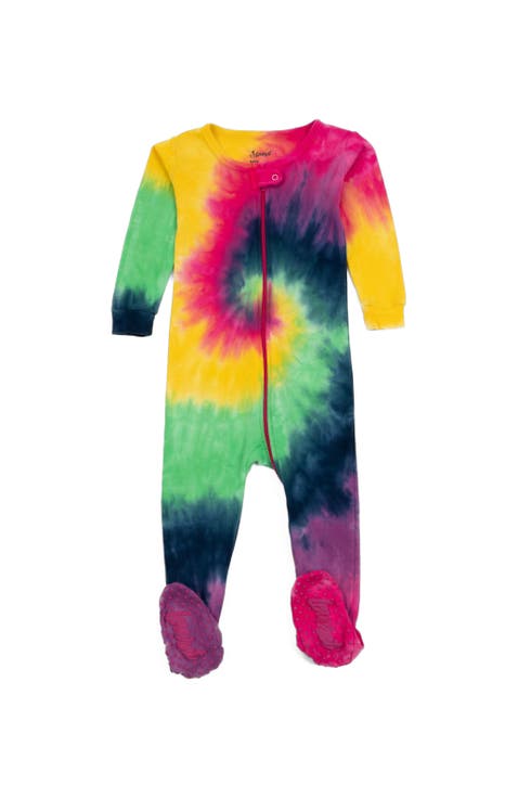 Kids Footed Tie Dye Cotton Matching Family Pajamas (Toddler, Little Kid & Big Kid)