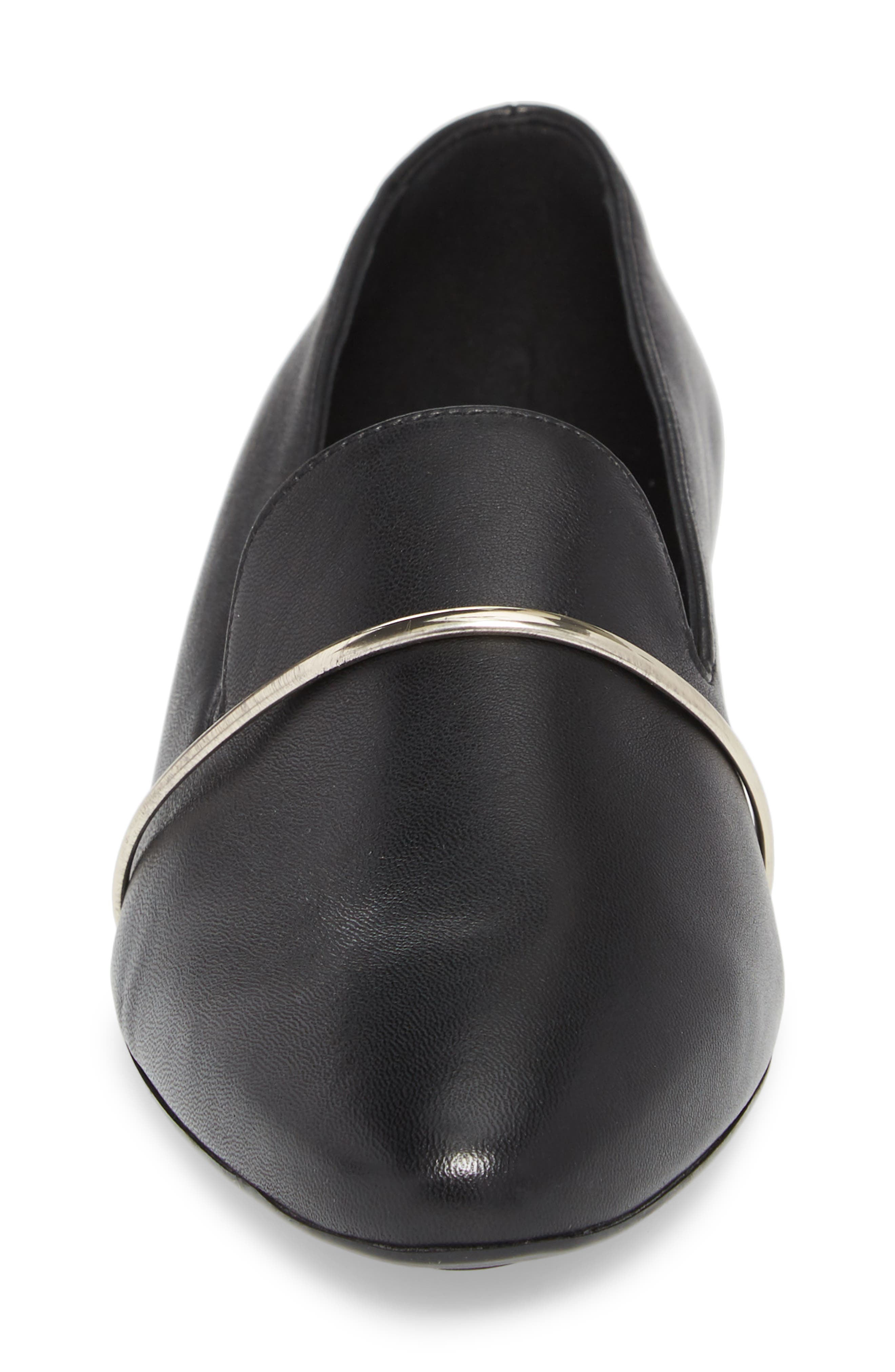 Smoking Slipper, Alternate, color, BLACK LEATHER