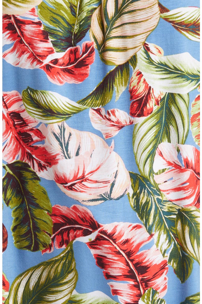 Leaf Print Tank, Alternate, color, DENIM/ CORAL
