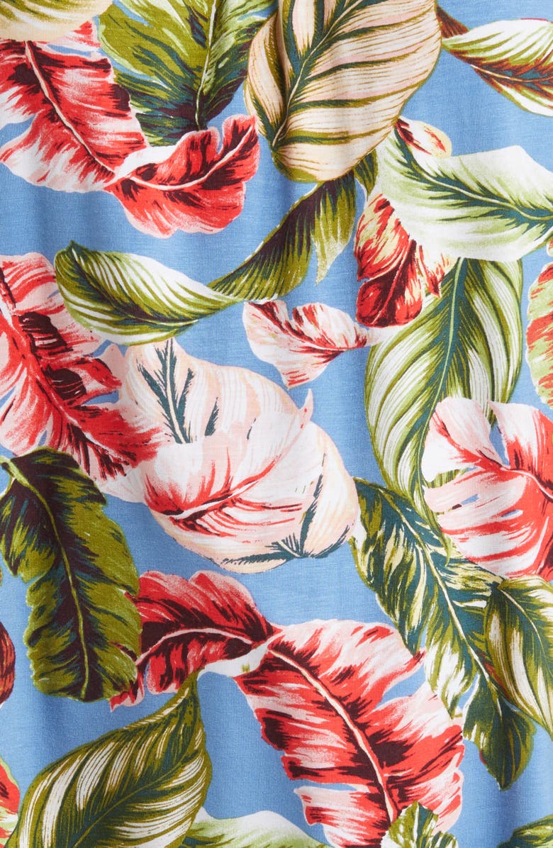 Loveappella Leaf Print Tank, Alternate, color, Denim/ Coral