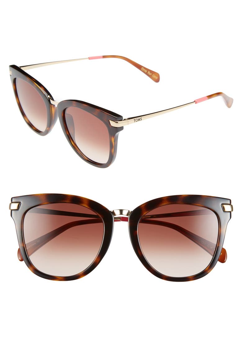 'Adeline' 51mm Sunglasses, Main, color, TORTOISE/ GOLD