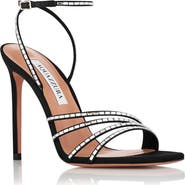 Aquazzura Mistica Crystal Embellished Ankle Strap Sandal