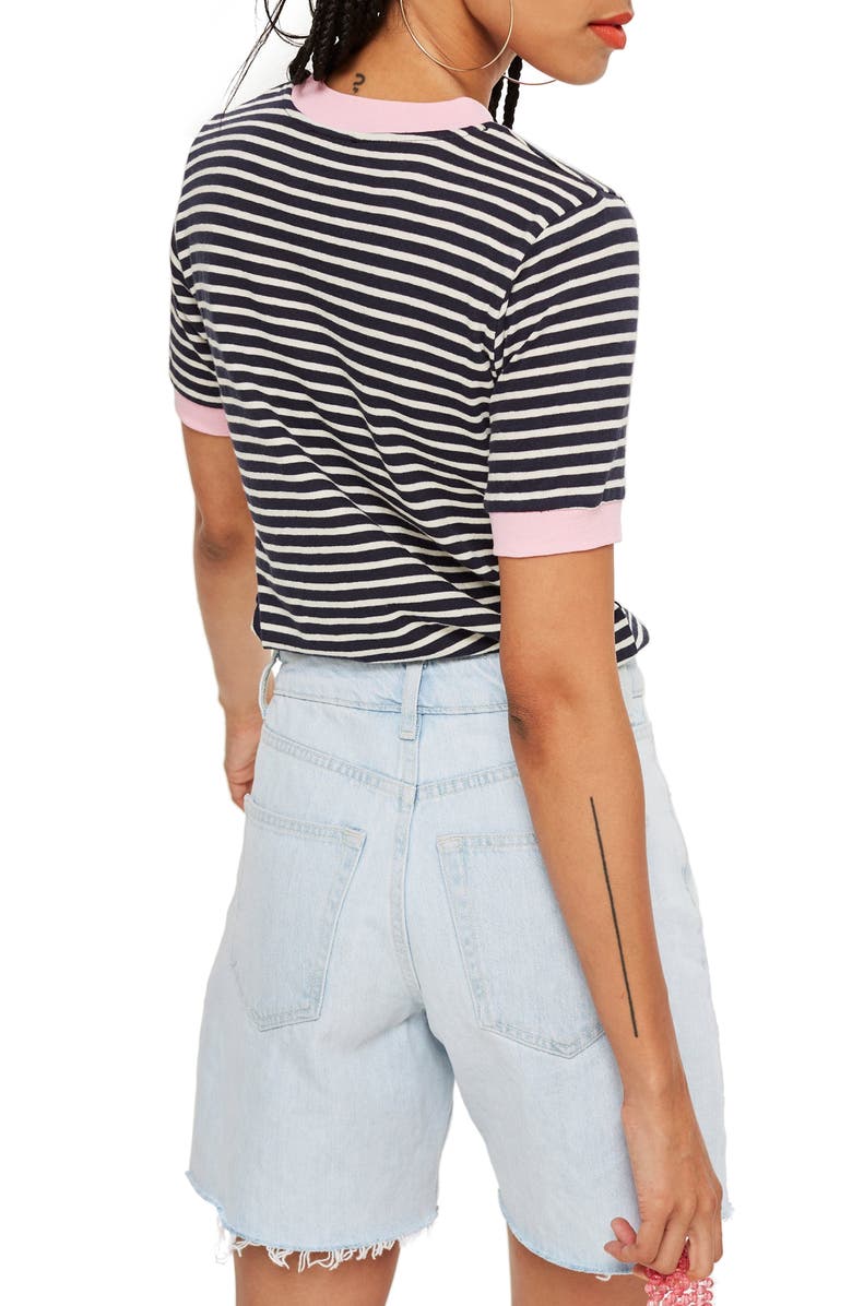 Topshop Sunny Beaches Stripe Tee, Alternate, color, 