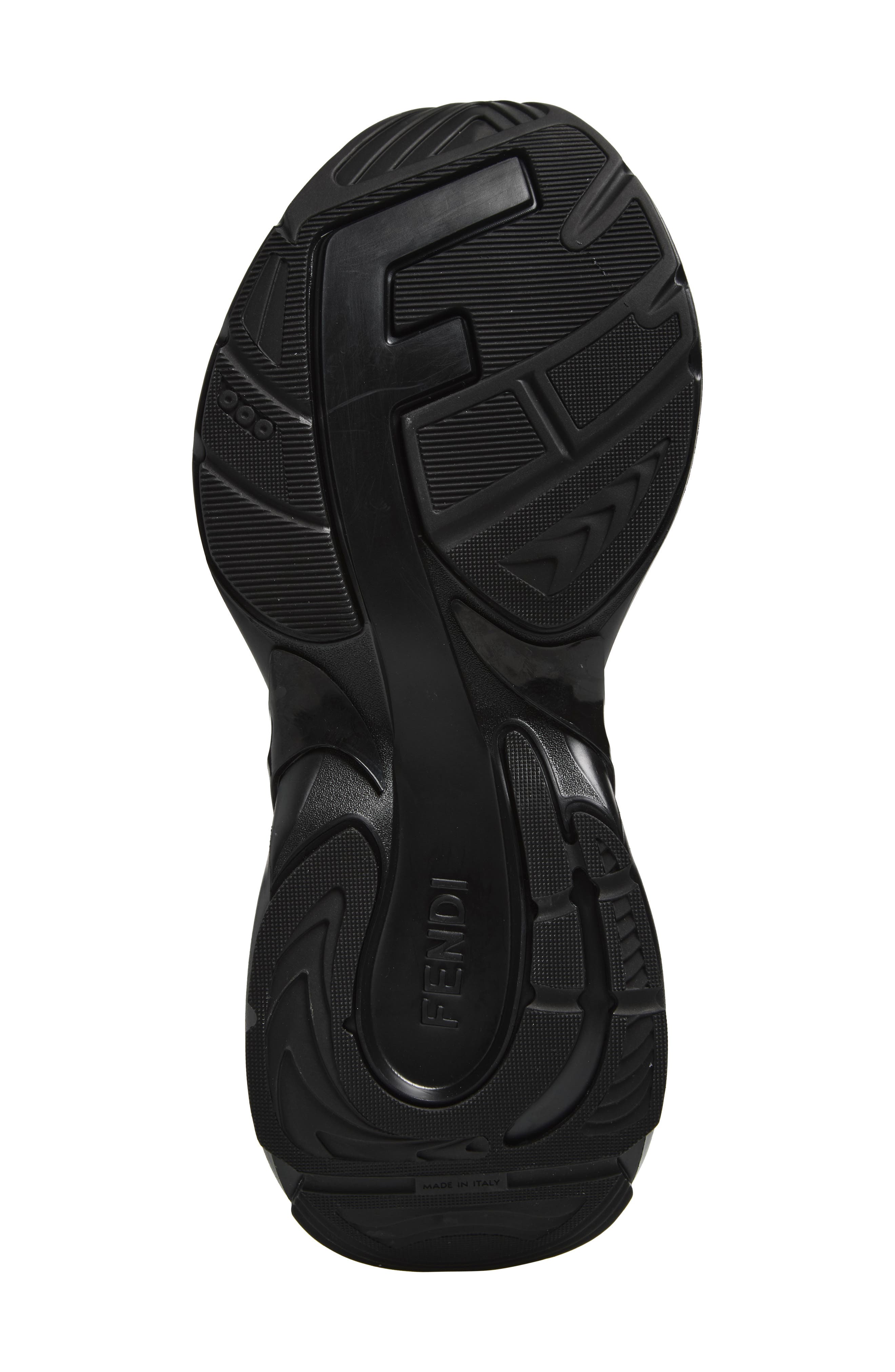 Fendi F-Light Mixed Media Sneaker, Alternate, color, Black