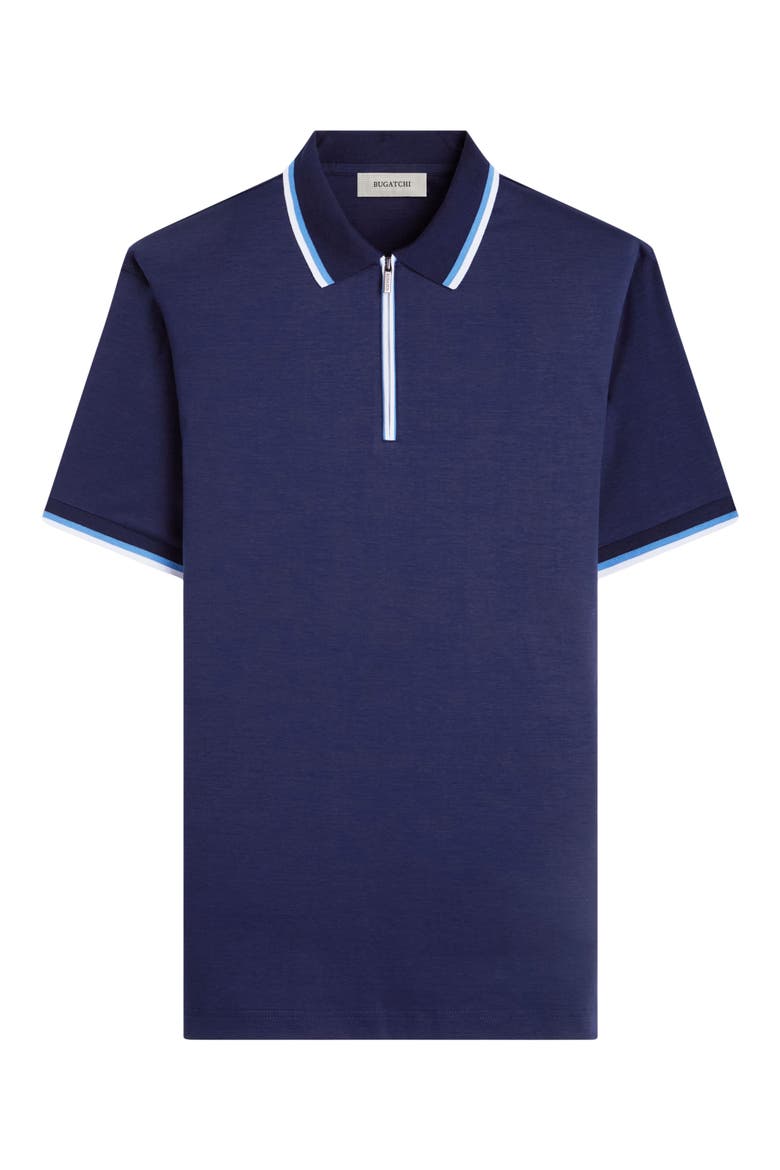 Tipped Quarter Zip Polo, Alternate, color, NAVY