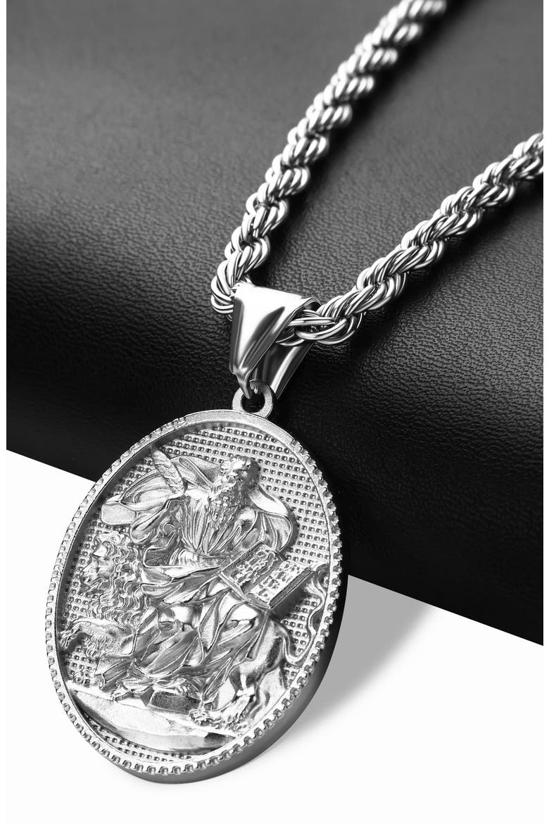 Men's St. Mark Pendant Necklace, Alternate, color, SILVER