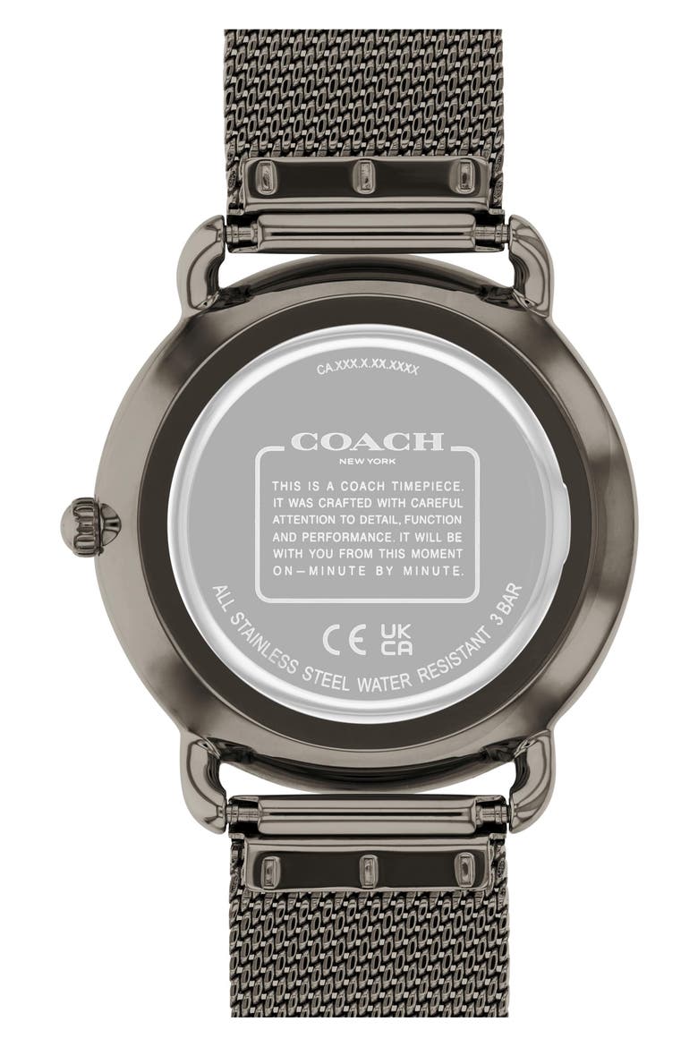 Elliot Mesh Strap Watch, 36mm, Alternate, color, GREY